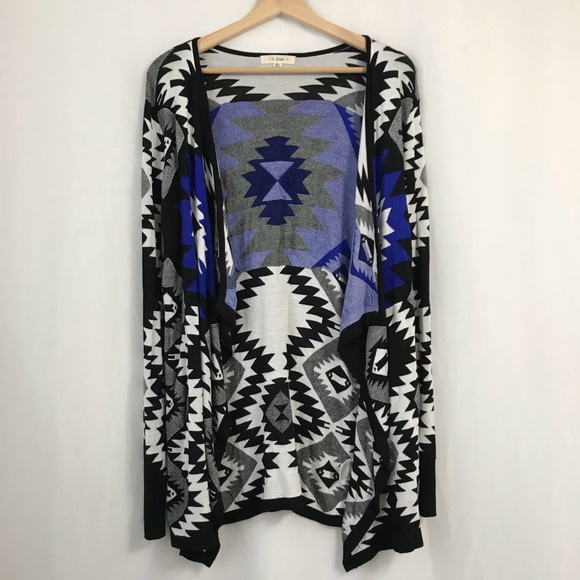i joah Sweaters - Long Aztec / Navajo Print Cardigan